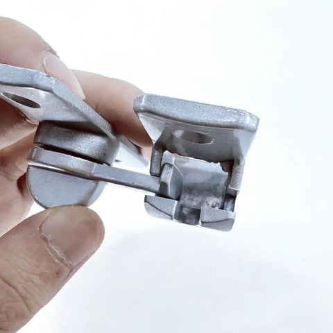 Close-up of Heavy Duty Silver Door Latch With Hook And Eye Turn Button Cabinet Lock For RV Gates and Kitchen Cupboards.