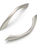 10 Pack 3.75 Inch Brushed Satin Nickel Cabinet Pulls Arch Twisted Design Zinc Alloy Kitchen Handles 96mm Hole Centers