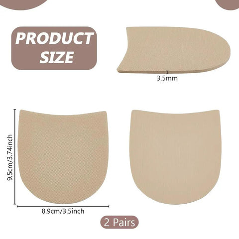 Two Pairs Heel Repair Rubber Pads For Shoes And Boots, 0.14 Inch Thick Non Slip Replacement Soles Protectors product size
