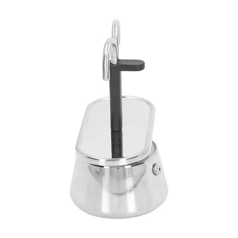 Straight Up Barista Quality 100 Ml Stainless Steel Moka Pot Espresso Maker with thick filter and non-slip base, stovetop brewing.