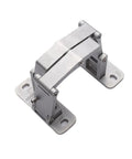 Pair Of Heavy Duty Concealed Door Hinges Precision Machined From Solid Stainless Steel showing smooth design and sturdy mounting.