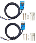 Inductive Proximity Sensor SN04-P2 PNP NC With 4mm Sensing, 6-30V DC, Three Wire Output, Normally Closed Switch, 2-pack, blue with SN bracket