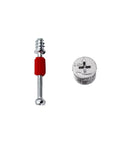 Cam Locks For Furniture Assembly M6 42mm Self Tapping Screws With Eccentric Wheel Two In One Kit close-up view of screw and cam lock