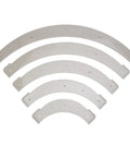 Top Shelf Round Corner Radius Templates And Router Radius Jigs For Woodwork Include Five Durable Plastic Arc Cutters in various sizes.