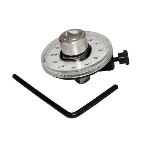 Beefed-Up Torque Gauge Tool Ratchet Wrench With Built-In Torque Meter For Precise Car Repair And Tuning, Half Inch Drive, 360 Degree Readout With Clear Markings, Durable Silver Finish For Long-Lasting Performance, silver torque gauge with 360° dial and Allen key
