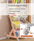 Rock Solid Heavy Duty Metal Storage Shelves With Adjustable Utility Rack For Garage And Home Organization Hella Sturdy Industrial Shelf showing triangular support, silent wheels, and baskets.