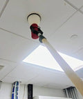Rock Solid Fire Alarm Smoke Detector Test Tool With A Smart Pivoting Head And Universal Extension Pole checking ceiling smoke detector.