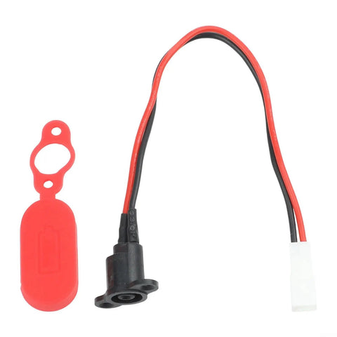 Electric Scooter Charging Port Socket With Waterproof Dust Cover for Pro Accessories Replacement Silicone Connector Red Black