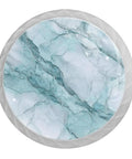 Top Notch Round Cabinet Knobs Dang Cute Teal And White Marble Pattern, 35mm round, ABS glass material, smooth touch design.