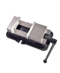 Heavy Duty 6 Inch Bench Vise For Cnc Milling And Drill Presses Precision Hardened Steel Locking Clamp shown from the side.