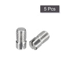 5Pcs M5 X 10mm Slotted Cylindrical Dowel Pin Set In 304 Stainless Steel For Furniture Cabinets External Thread Locating Pins