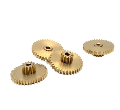 Beefy High Precision Motor Spur Gear Set 2.52mm Shaft 0.5M Long 10T 40T Double Metal Gears 12T 37T Copper Gear For RC Cars