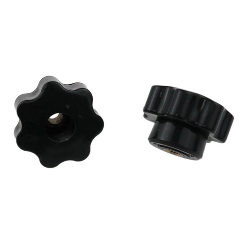 M6 x 32mm Female Thread Star Knob Clamp Nut Plastic T Track Knobs Black 8 Pack Durable Brass Core, Smooth Grip, Anti Aging