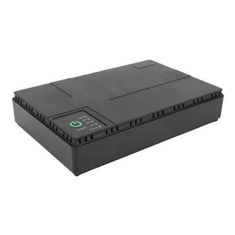 Dont Stress Over Power Outages With This Compact Mini Ups Backup Power Supply Packing 8800mah Capacity And 18w Output To Keep Routers Modems And Security Cameras Running Smoothly, black plastic design.