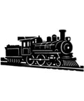 Vintage Steam Locomotive Metal Wall Art Indoor Outdoor Decor Black 12 Inch Retro Vibe Rustic Farmhouse Style Iron Sign
