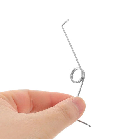 10pcs Super Durable Torsion Springs For Steam Iron Repair Kit Made Of Premium Stainless Steel That Stand Up To Heavy Use And High Heat With Universal Fit For Most Models To Get Your Device Back Up And Running Smooth As Silk, stainless steel spring held between fingers