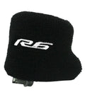 Front Brake Fluid Reservoir Cover For YZF R6 Sport Motorcycles 2000 To 2023 with R6 logo, black durable finish
