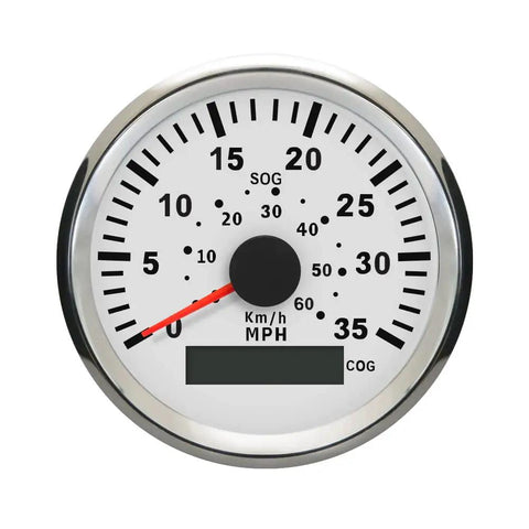 Waterproof GPS Speedometer 0-35 MPH Gauge Kit for marine boats with backlight 3 3 eighth inch 85mm LED display close-up