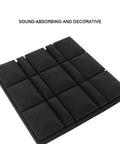 Heavy Duty 10 Pack Soundproof Acoustic Foam Panels 2X12X12 Inch Non Adhesive Wedge Tile Set for Home Studios shown in dark color.
