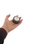 Twelve Piece Assorted Buffing Wheel And Grinding Heads For Die Grinders Featuring Brown Cylindrical Flap Wheels in hand