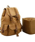 Canvas DSLR Camera Bag Backpack For Travel And Outdoors, High Capacity Photo Gear Carrier That Fits Tripod And Lenses, bag with insert