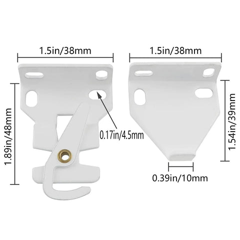 Rock-Solid R16 Roller Shade Brackets Set Of 2 White Metal Curtain Rod Mounts for durable clutch support hardware and installation.