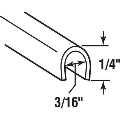 Heavy Duty Sliding Door Track Repair Cover DIY Friendly 1 Quarter Inch By 8 Feet Stainless Steel cross-section diagram