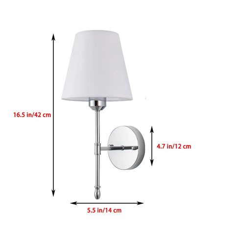 Battery Operated Wall Sconce Set, 2 Pack, Remote Controlled Dimmable Color Temperature LED Lights, showing dimensions, side view