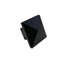 Matte Black Square Cabinet Knob, Modern Geometric Kitchen Cabinet Hardware, 1.26 Inch Wide Solid Zinc Drawer Pull, angled view