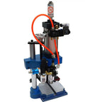 Heavy Duty Pneumatic Punch Press Desktop Sheet Metal Hole Puncher With Adjustable Cylinder Stroke No Sweat Operation And Rock Solid Anti Rotation Guide Rails close-up view highlighting control valves and pneumatic components.