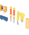Watch Back Removal Repair Kit With Case Opener For Battery Replacement, adjustable holder, plastic pins, tools displayed