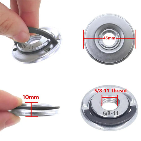 Job Ready Drop In Quick Change Angle Grinder Flange Lock Nuts With 5/8-11 Inch Thread and 10mm Height for Easy Disc Swaps