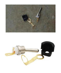 Components of Two Pack Chainsaw Kill Switch Replacement Kit For 45cc To 58cc Gas Engines with metal mounts and toggle switch