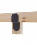 Beefy Heavy Duty Pergola Brackets 4 Pack Black 6 Inch Steel Z Angle Joist Ties for Wood DIY Projects installed on wood beam