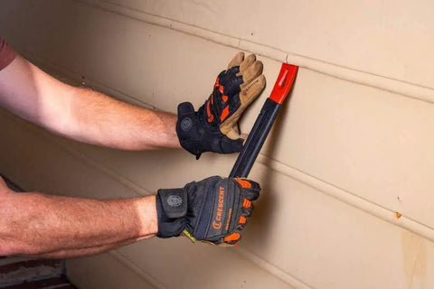 Using 13 Inch Flat Pry Bar With Beefy Grip For Demolition And Nail Removal, Precision Ground Ends For Clean Access, over-molded grip