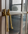 Brass Thinker Shape Cabinet Pulls Gold Finish Artful Abstract Drawer Handles For Cabinets And Furniture on glass doors