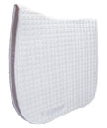 White quilted everyday dressage saddle pad, side view. Everyday Dressage Saddle Pad For Horses Black With Wither Relief Standard Contour Breathable Airflow