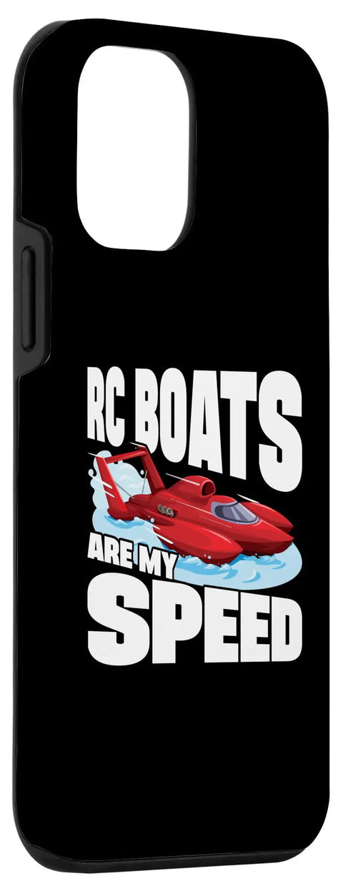 Are My Speed RC Boats Sailboat Case For 12 Mini Device Speed Boat Racing Style Protective Phone Case with text and design