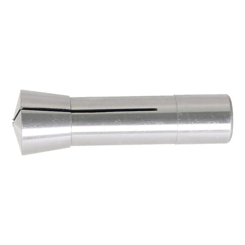 Side view of a steel R8 collet, part of a Spring Collet Set R8 Size One Eighth To Seven Eighths Inch In Steel Seven Piece Kit For CNC Milling