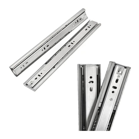 Stainless Steel Soft Close Drawer Slides Heavy Duty Three Section Track Rails Runners Repair Kit For Smooth Quiet Operation No Pinch Fingers In Kitchen Bathroom Or Office Use Ten Inch 250mm, stainless steel drawer slides