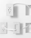 In-Wall Cable Management Kit With Recessed Outlet Box For Wall Mounted TV, Recessed Power Box With AC USB-C USB-A Ports And 9.8 Ft Extender setup