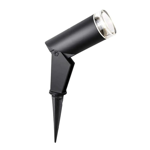 Outdoor Lighting Kit With Dope Black Aluminum Bollards And Clear Acrylic Shade spotlight fixture for yard path and patio ambience.