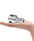 Dual Function PVC Pipe Threader Kit for 1/2 and 3/4 Inch Tubing, Carbon Steel Manual Threading Tool With Internal And External Thread Cutting, Lightweight Home Plumbing Set For Quick No Fuss Tight Threads. compact metal pipe threader in hand