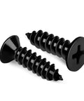 Badass Flat Head Wood Screws Stainless Steel 304 Black Finish Size Twelve By Three Quarter Inch Long Fifty Pack, side view
