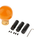 Cool Stylish Yellow Resin Manual Gear Shift Knob With Metal Mount Kit For Universal Fit Auto Upgrade Custom Shifter Handle No Buttons Needed Easy Install, orange resin ball