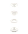 Round White Plastic Snaps Size 20 12 Count Set With Decorative Cap Socket Stud And Round Cap Easy To Attach With Snap Pliers