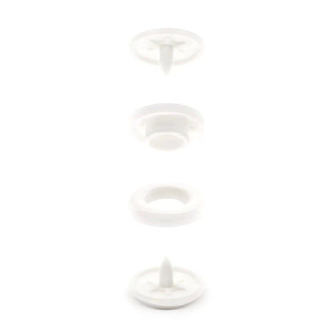 Round White Plastic Snaps Size 20 12 Count Set With Decorative Cap Socket Stud And Round Cap Easy To Attach With Snap Pliers