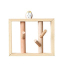 Heavy Duty Solid Wood Wall Mounted Coat Rack Hook Kit For Bags Hats Keys And Towels Quick Mount Entryway Storage Piece with owl decor
