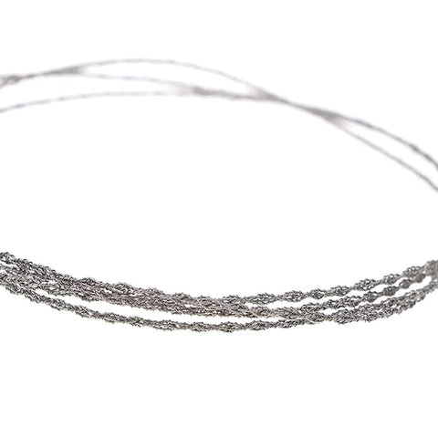 Close-up of 72Cm 28In Wire Saw Rope Chain Saw for Emergency Survival Gear showing durable metal blade texture in compact design