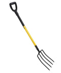 46 Inch Four Tines Pitch Fork With Y Grip Handle, Heavy Duty Iron Garden Spading Fork For Digging, Composting, Soil Turning